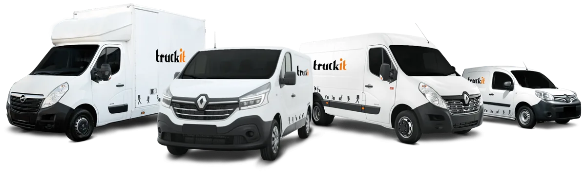 De huurbusjes van Truckit, van groot naar klein